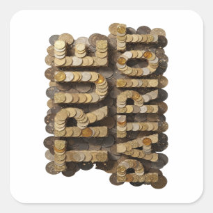 Trendy Gold GELD Sticker Art
