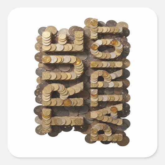 Trendy Gold GELD Sticker Art (Vorderseite)
