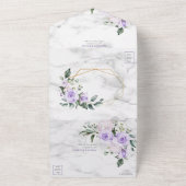 Trendy Gold Geometric Lilac Floral Marbella Spring All In One Einladung (Außenbereich)