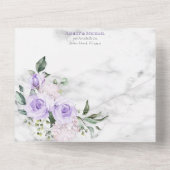 Trendy Gold Geometric Lilac Floral Marbella Spring All In One Einladung (Rückseite)