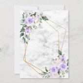 Trendy Gold Geometric Lilac Floral Marbella Spring Einladung (Rückseite)