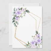 Trendy Gold Geometric Lilac Floral Spring Invitati Einladung (Rückseite)
