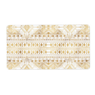 Trendy Gold Geometric Tribal Aztec Muster