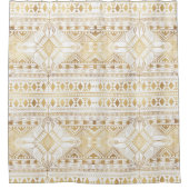 Trendy Gold Geometric Tribal Aztec Muster Duschvorhang (Vorderseite)