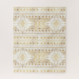 Trendy Gold Geometric Tribal Aztec Muster Puzzle