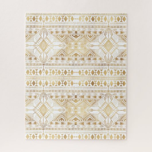 Trendy Gold Geometric Tribal Aztec Muster Puzzle (Vertikal)