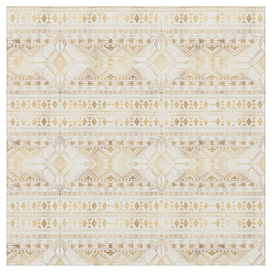 Trendy Gold Geometric Tribal Aztec Muster Stoff (Nahaufnahme)