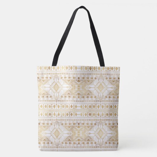 Trendy Gold Geometric Tribal Aztec Muster Tasche (Vorderseite)