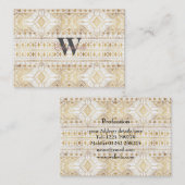 Trendy Gold Geometric Tribal Aztec Muster Visitenkarte (Vorne/Hinten)