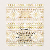 Trendy Gold Geometric Tribal Aztec Muster Visitenkarten (Innenseite Aufgefaltet)