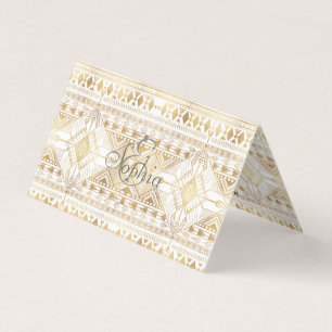 Trendy Gold Geometric Tribal Aztec Muster Visitenkarten