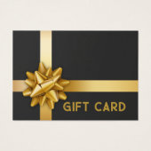 Trendy Gold Gift Bow Satin Ribbon Black Gift Card (Vorderseite)