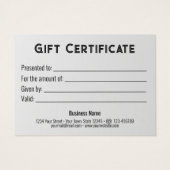 Trendy Gold Gift Bow Satin Ribbon Black Gift Card (Rückseite)