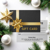 Trendy Gold Gift Bow Satin Ribbon Black Gift Card