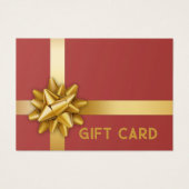 Trendy Gold Gift Bow Satin Ribbon Red Gift Card (Vorderseite)