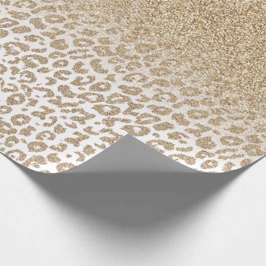 Trendy Gold Glitter and Leopard Print Gradient Geschenkpapier (Ecke)