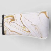 Trendy Gold Glitter and White Marble Golf Headcover (Vorderseite)