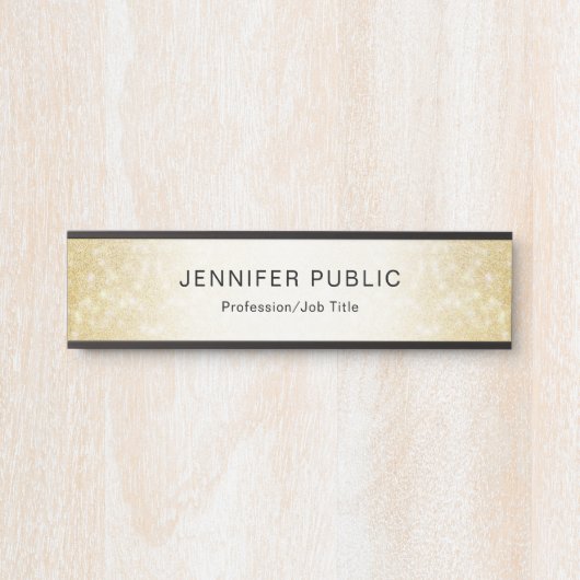 Trendy Gold Glitzer Elegante Moderne Vorlage Türschild (Vorderseite )