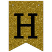 Trendy Gold Glitzer Happy New Year Wimpelkette (Erste Fahne)