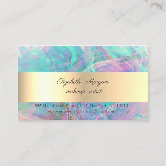 Trendy Gold Glitzer Imitate Lashes Opal Iridescenc Treuekarte (Rückseite)