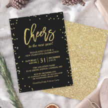 Trendy Gold Glitzer jubelt Silvester Party
