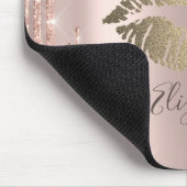 Trendy Gold Glitzer Lips Rose Gold Glitzer Tropfen Mousepad (Ecke)