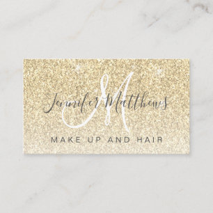 Trendy Gold Glitzer Makeup Artist Hair Salon Visitenkarte