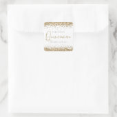 Trendy Gold Glitzer Name Datum Quinceañera Party Quadratischer Aufkleber (Tasche)
