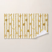 Trendy Gold Glitzer Romantic Hearly Girly Pattern Badhandtuch Set (Handtuch)