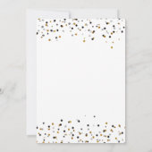 Trendy Gold Glitzer Silvester Party Einladung (Rückseite)