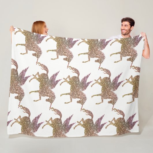 Trendy Gold Glitzer Sparkle Unicorn Fleecedecke (Beispiel)