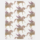 Trendy Gold Glitzer Sparkle Unicorn Fleecedecke (Vorderseite)