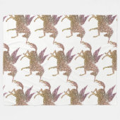 Trendy Gold Glitzer Sparkle Unicorn Fleecedecke (Vorderseite (Horizontal))