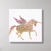 Trendy Gold Glitzer Sparkle Unicorn Leinwanddruck (Vorderseite)