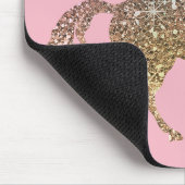Trendy Gold Glitzer Sparkle Unicorn Mousepad (Ecke)