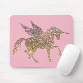 Trendy Gold Glitzer Sparkle Unicorn Mousepad (Mit Mouse)