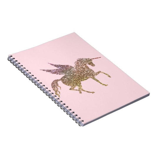 Trendy Gold Glitzer Sparkle Unicorn Notizblock (Rechte Seite)