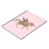 Trendy Gold Glitzer Sparkle Unicorn Notizblock (Linke Seite)