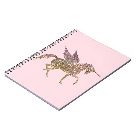 Trendy Gold Glitzer Sparkle Unicorn Notizblock (Linke Seite)