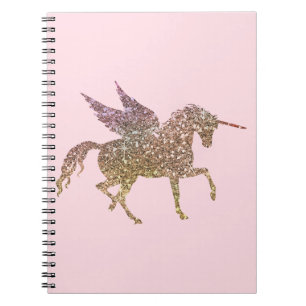 Trendy Gold Glitzer Sparkle Unicorn Notizblock