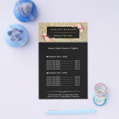 Trendy Gold Glitzer Sparkling Girly Floral Flyer (Einzeln)