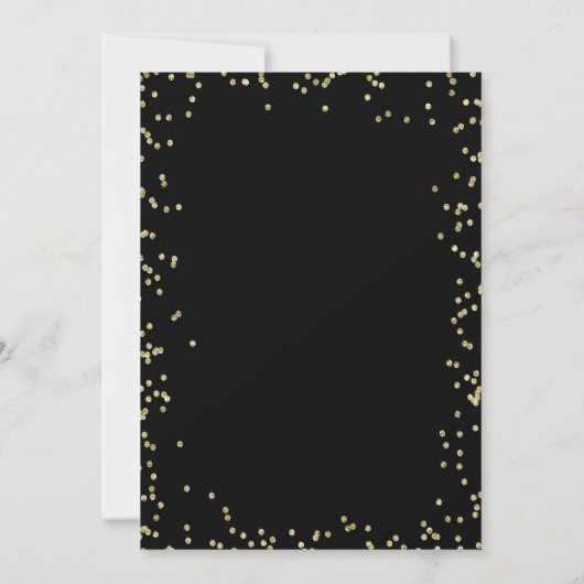Trendy Gold Glitzer Twinkle Dots Weihnachts-Party Einladung (Rückseite)