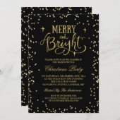 Trendy Gold Glitzer Twinkle Dots Weihnachts-Party Einladung (Vorne/Hinten)