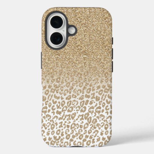 Trendy Gold Glitzer und Leopard Case-Mate iPhone Hülle (Rückseite)