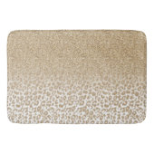 Trendy Gold Glitzer und Leopard Print Gradient Badematte (Vorderseite)