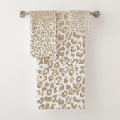 Trendy Gold Glitzer und Leopard Print Gradient Badhandtuch Set (Insitu)