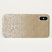Trendy Gold Glitzer und Leopard Print Gradient Case-Mate iPhone Hülle (Rückseite (Horizontal))