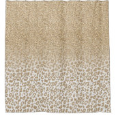 Trendy Gold Glitzer und Leopard Print Gradient Duschvorhang (Vorderseite)