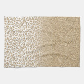Trendy Gold Glitzer und Leopard Print Gradient Geschirrtuch (Horizontal)