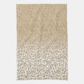 Trendy Gold Glitzer und Leopard Print Gradient Geschirrtuch (Vertikal)